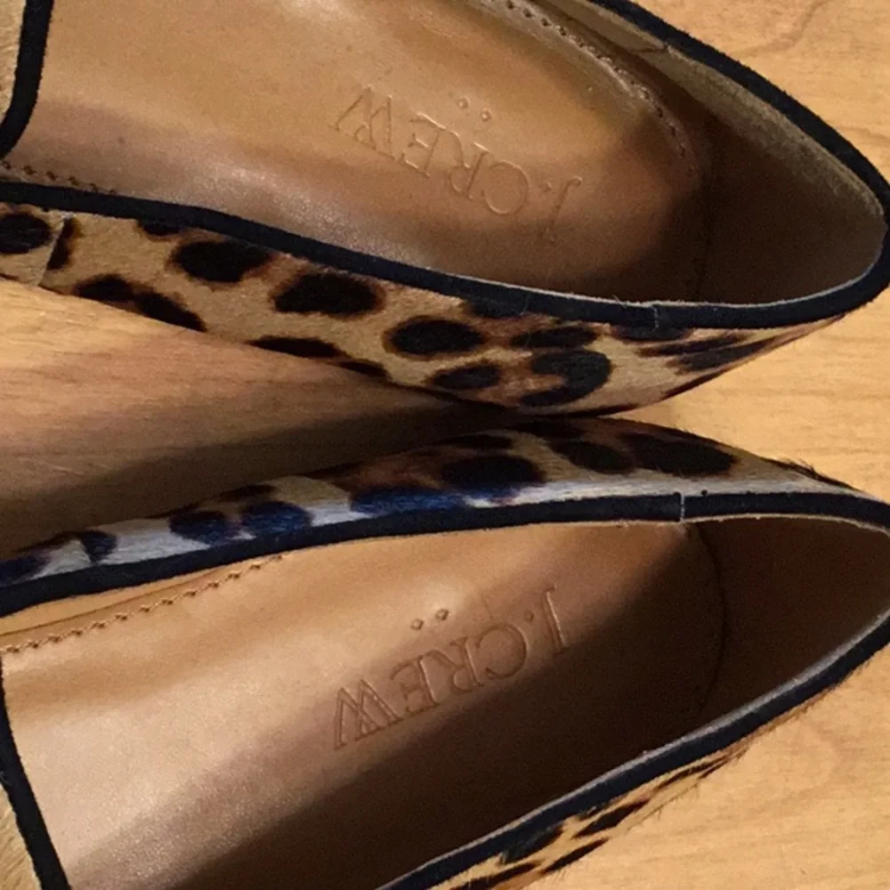 J Crew like new animal print calf hair loafers - Picture 3 of 5
